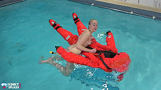 Naked and Horny on My Inflatable Submarine Girl