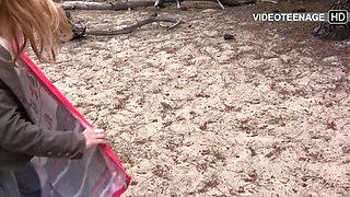 18 Year Blonde Vanessa Poses Naked at Beach