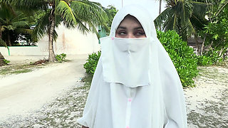 Girl in Burka Cum Walk and Public Pissing