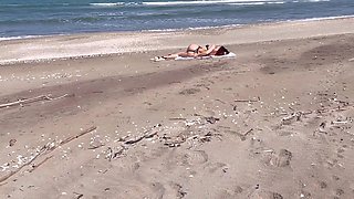 POV Stranger was peeping on girl and she let him fuck her on the beach