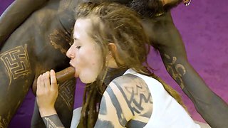 Tattooed Mouth Fucked, Pierced Cunt Stretched