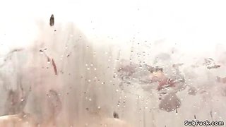Blonde Babes Mona Wales & Ariel X Take Public Gangbang with Anal & Bondage