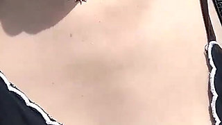 Flashing and Gushing Near Busy Road