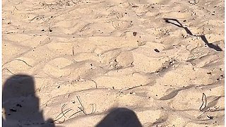Beach Sex White Shiny Bikini Milf Enjoys Doggystyle
