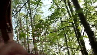 In the woods my cock finds a sexy redhead and fucks her