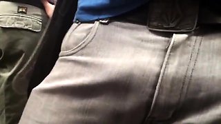 Hunk with a Big Bulge in Metro: Amateur Outdoor Adventure