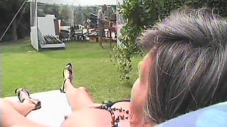 Sexy granny gets her pussy banged hard by a young dude and her husband