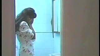 Spanish girl gets her clitoris licked by friend in Truckstop restroom.