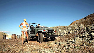 Blonde Angel Gets Fucked by the Car