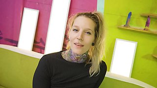 Inked Blonde Destroys Her Pussy with Insane Toys Z-FILMZ Toywall