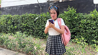 I Run Away From College and Go to My Boyfriend's House to Have Hard Sex and End up Cumming in My Innocent Face