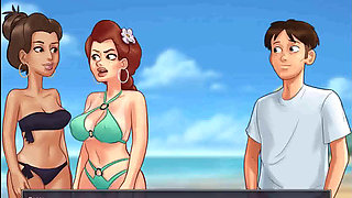 Summertime saga: college boobs competition at the beach ep 204