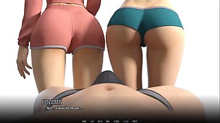 Schoolgirls, school, three dimensional