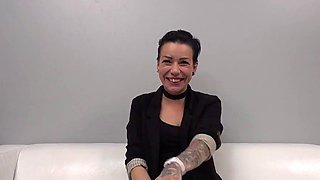 First time amateur brunette solo with dildo