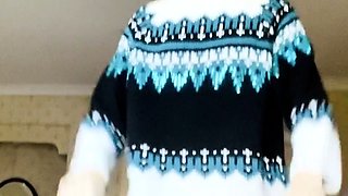 Perfect blond making solo masturbation