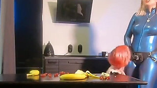 Romantic Sexual BDSM Morning of 2 Lesbian Girls in Latex Rubber