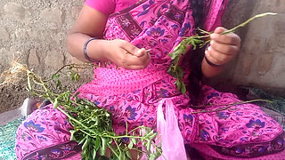 Big boobs Priyanka Tamil aunty cleaning the garden