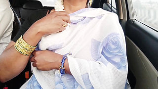 Indian Bhabi Car Sex. Beautiful Saree Housewife Try to Fucking with Stepson Car Drive.telugu Dirty Talks.