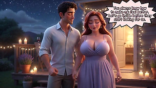A Taboo New Year Passion Ignites Between Close Friends in the Moonlit Backyard (ai Generated)