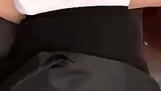 Close up POV of teen sucking cock
