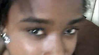 Black girl fucks her handsome boyfriend in front of camera