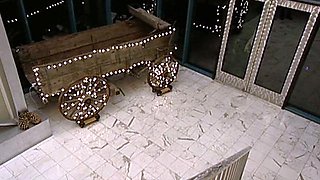 Tanned brunette and blonde teen fingering in bathroom