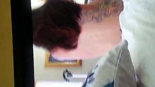 Tribute to my ex, Chastity. The video on the right screen was the day we met and her first porn