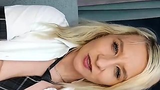 Cute blonde with big boobs solo
