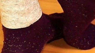 Dirty Socks & Slipper Tease - Worn Workout Look