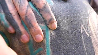 Tattooed Hippie's Anal Fucking with Big Toy and Get Fuck by Real Big Cock