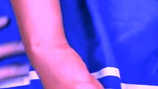 She goes to the gym and gets very hot and rides the cock all the way to the bottom