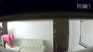 Ebony Spy Cam - Hidden Masturbation & Rough Doggystyle Action