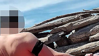 253 - Fingering Wet Pussy on Beach and Gets Caught and Interrupted by Watcher - Misscreamy