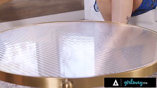 Serene Siren and Sophia Burns get naughty with each other's big tits & pussies in GIRLSWAY video