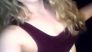 Big Boobed Blonde Masturbates With A Dildo In The Bathroom