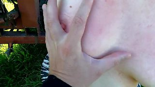 Bouncy Tits Slapped Hard in Public Outdoor BDSM Action