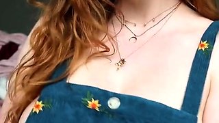 Great Big Boobs On Masturbating Redhead