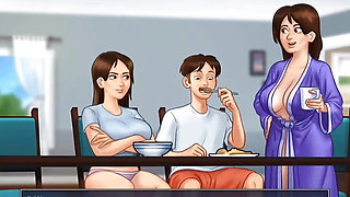 STEP-MOM AND  STEP-SIS SHARING ONE DICK