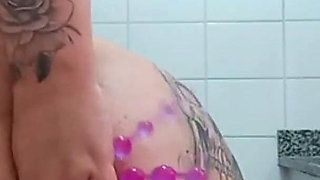Tattooed BBW Bathroom Tease - Wet Curves, Huge Boobs & Intense Pleasure