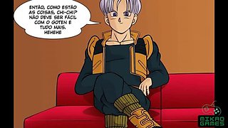 Trunks Bangs Chi-Chi, His Friend's Steamy Mom, in DBZ Parody