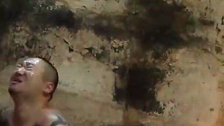 The rubber cock blown hard