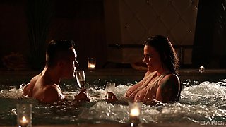 Romantic fucking in the pool with stunning GF Simony Diamond