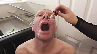 Cigarette CBT (using His Foreskin for an Ashtray - CFNM Slave Humiliation)