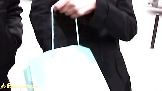 Polish pickup artists talk a young shopper from the mall into a real fuck