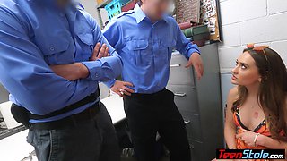 Cute teen shoplifter gangbanged by cops