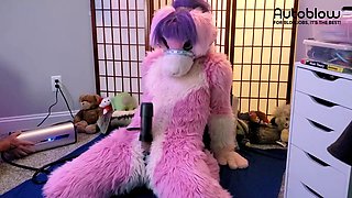 Pink Furry Vicky Tart goes WILD on VacuGlide