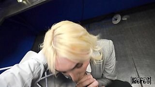 Spicy busty blonde Lola Pearl penetrated right in the office