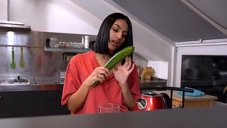 Grandpa's lusty Latina step-granddaughter indulges in a sizzling sex swap