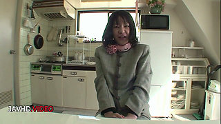 Mature Kiyoe Majima Pleasures Her Hairy Pussy with a Vibrator