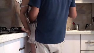 Stepmom Caught Anal Masturbating in Kitchen - Full Sex XXX Viral Video